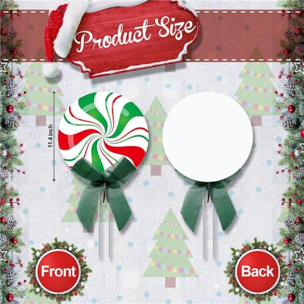 15 Pcs Christmas Outdoor Yard Signs Candy Decorations Outdoor Christmas Decor - Picture 2 of 8